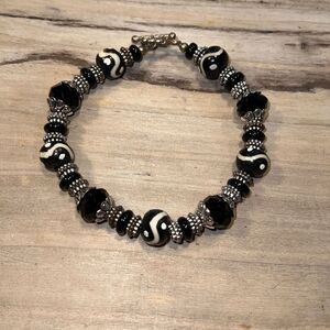 Bohemian Black & White African Tribal Bracelet
